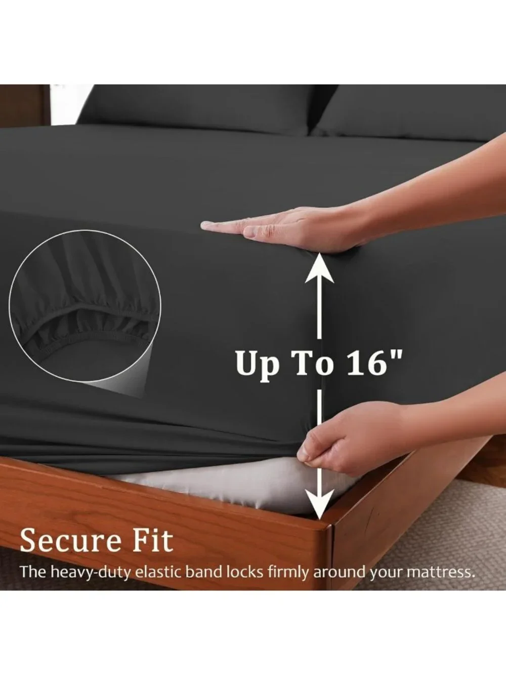 Luxury Queen Sheet Set - 4 Pieces Soft Microfiber, Deep Pocket, Easy Care, Dark